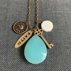 Blue pendant charm necklace